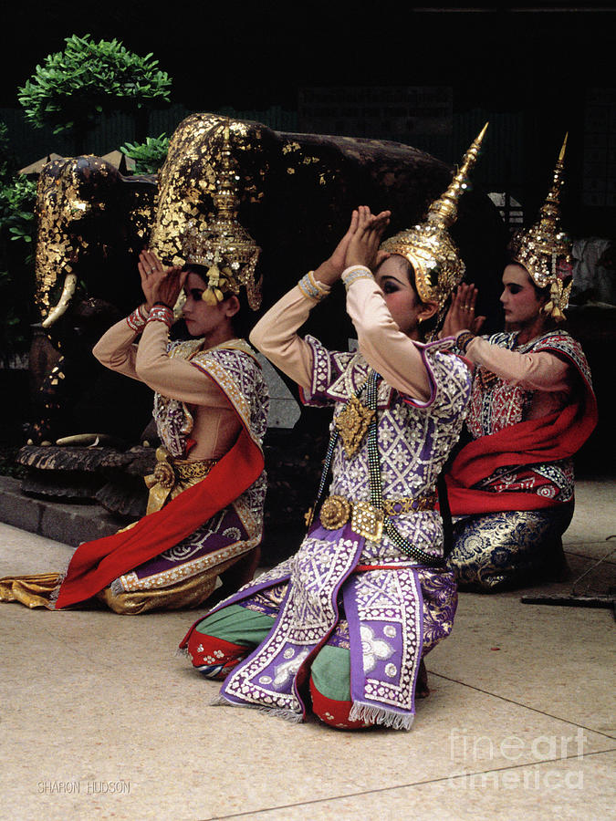 Thailand wat ceremonies - Thai Temple Dancers Photograph by Sharon Hudson