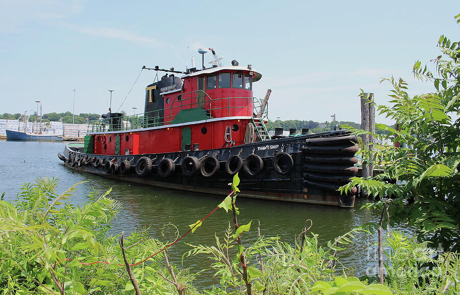 London Photograph - Thameship Tugboat  at Rest in New London, Connecticut by Brad Knorr Art