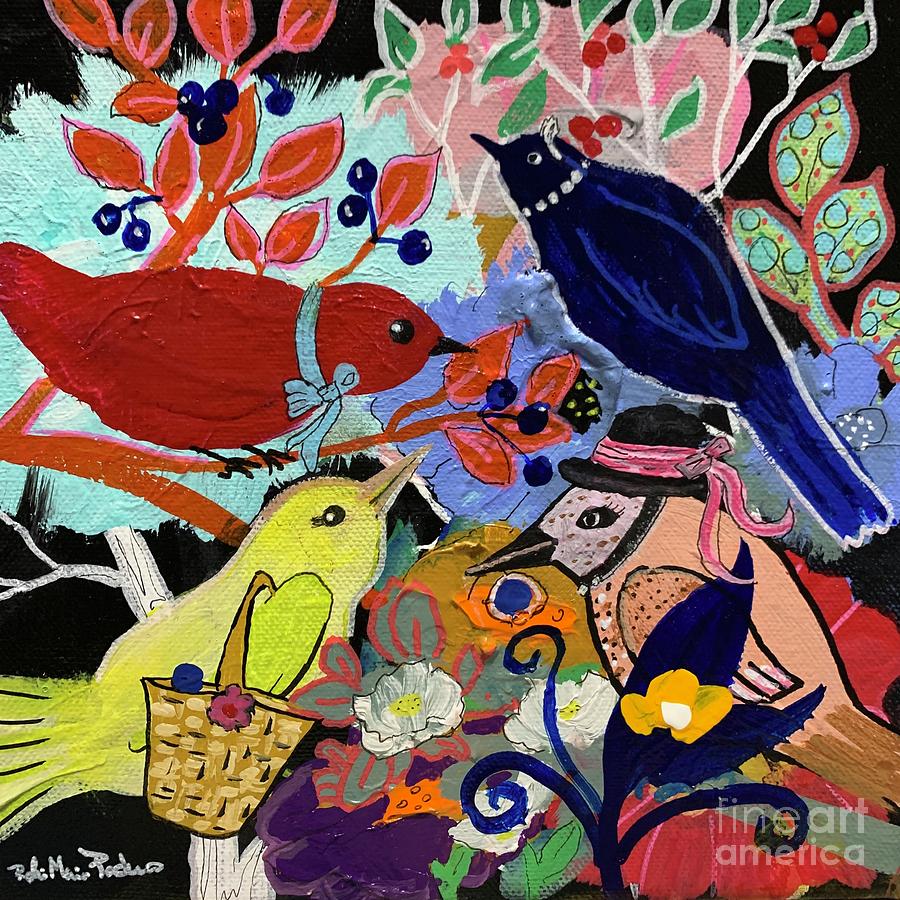 Bird Painting - Thank you for being a friend by Robin Pedrero