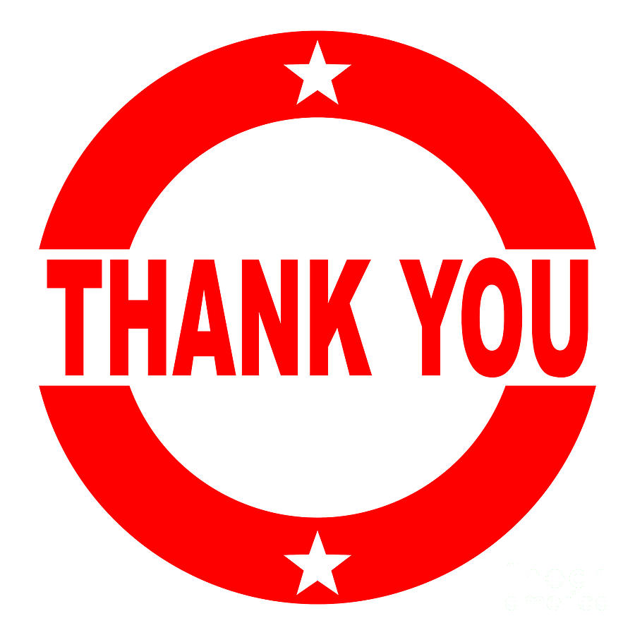 Thank You Red Rubber Ink Stamp Digital Art by Bigalbaloo Stock - Pixels