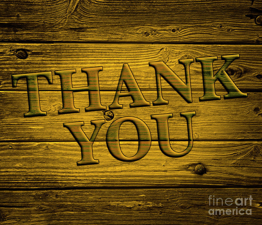 THANK YOU Rustic Weathered Wood 1 Digital Art by John C Stephens - Fine ...