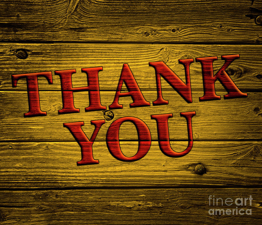 THANK YOU Rustic Weathered Wood 12 Digital Art by Lone Palm Studio ...