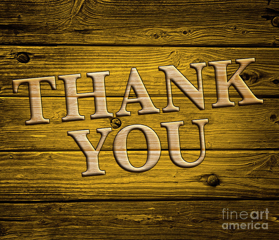 THANK YOU Rustic Weathered Wood 3 Digital Art by Lone Palm Studio ...