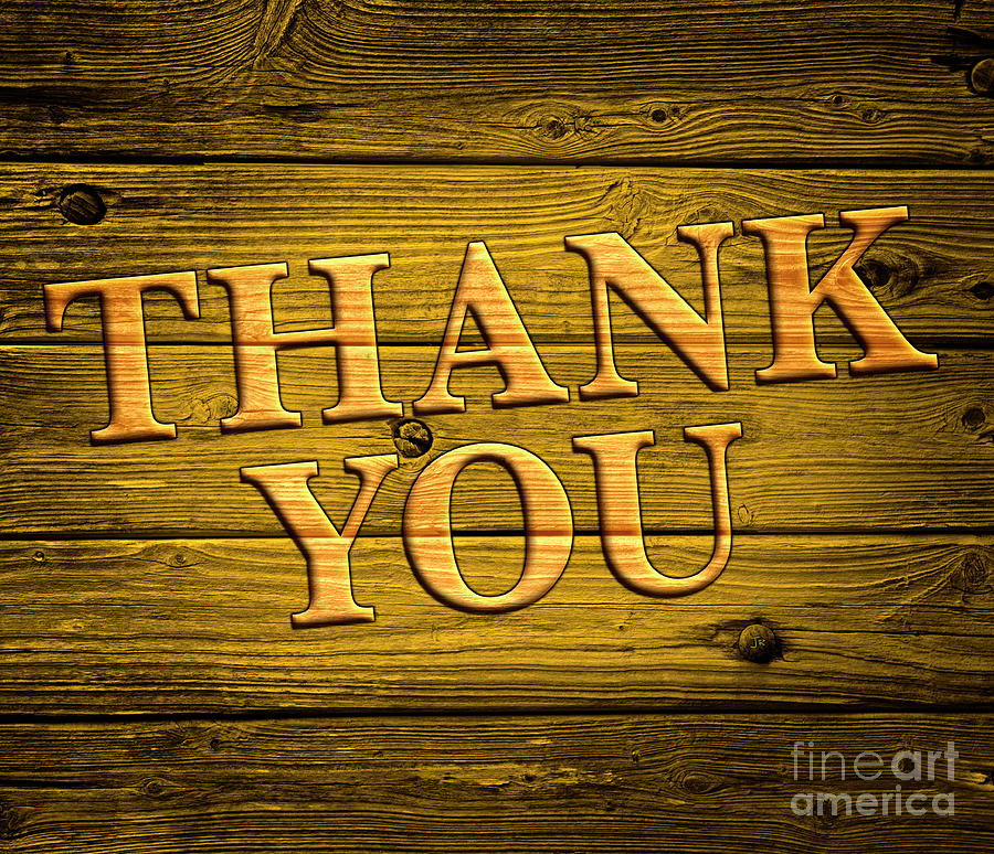 THANK YOU Rustic Weathered Wood 4 Digital Art by Lone Palm Studio ...