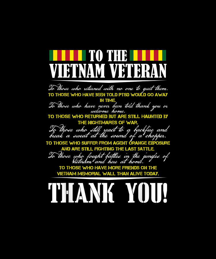 Thank You To The Vietnam Veterans Brave Warriors Veteran Day Gift ...