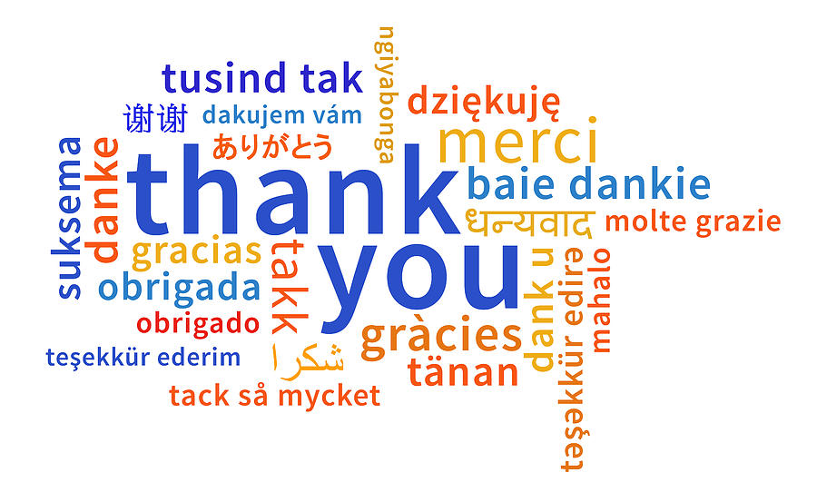 Thank you word cloud Photograph by MMassel