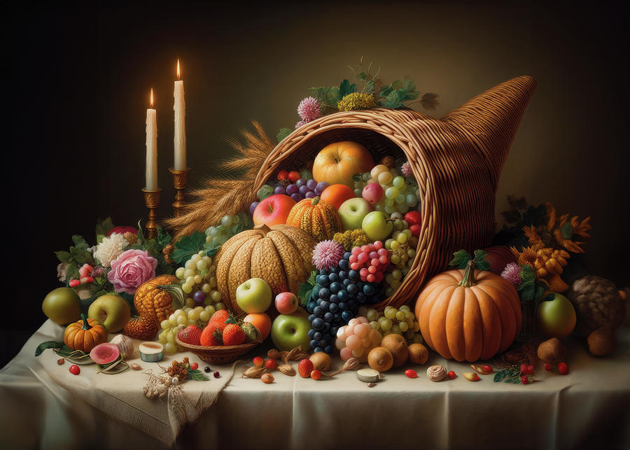 Thanksgiving Cornucopia Bounty Digital Art by Patti Deters