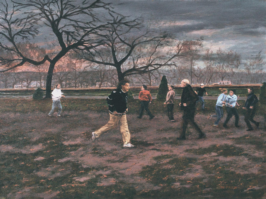 Thanksgiving Football Game Painting by William Frew