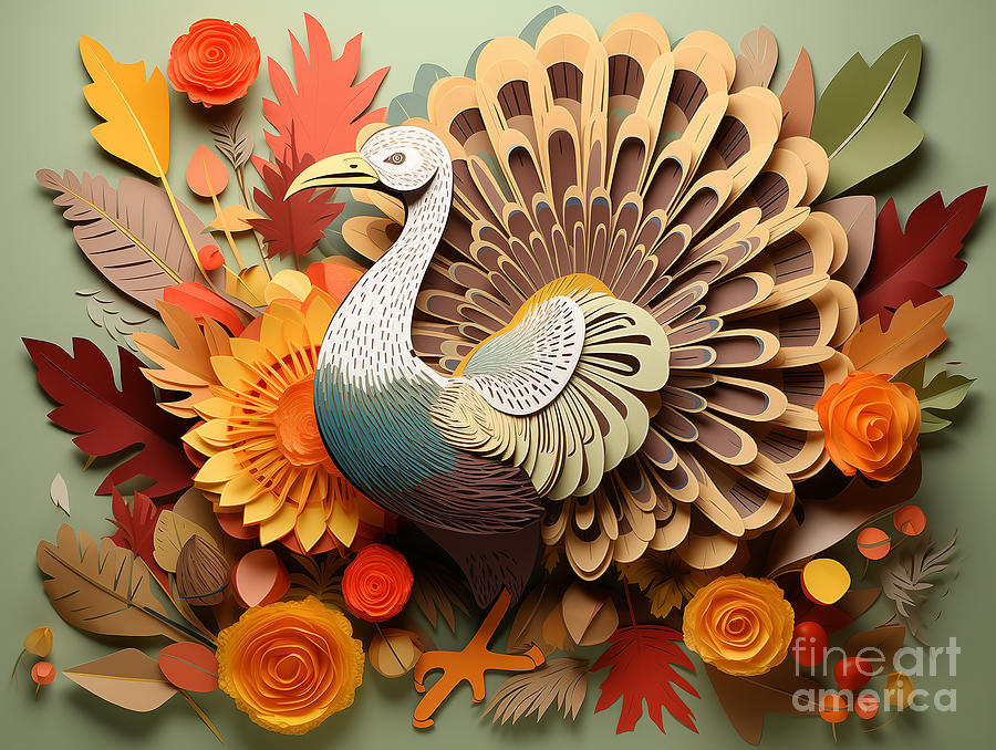 Thanksgiving Greeting Card Digital Art by Joey Agbayani