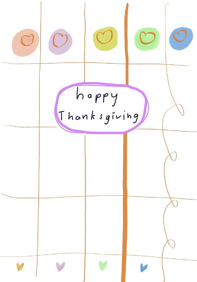 Thanksgiving Grid Stationery Digital Art by Ashley Rice