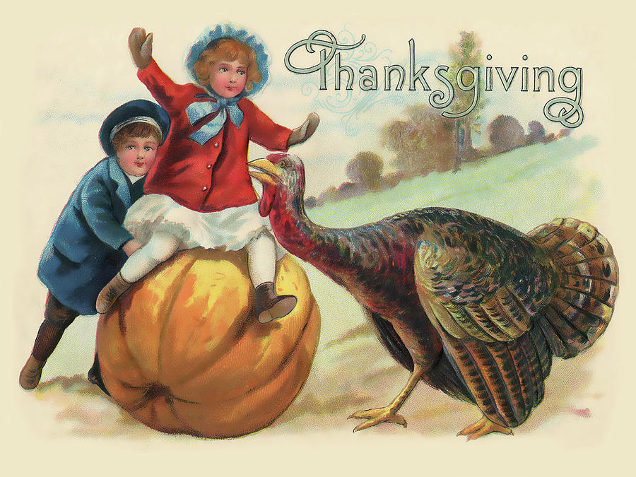 Thanksgiving Kids Digital Art by Long Shot