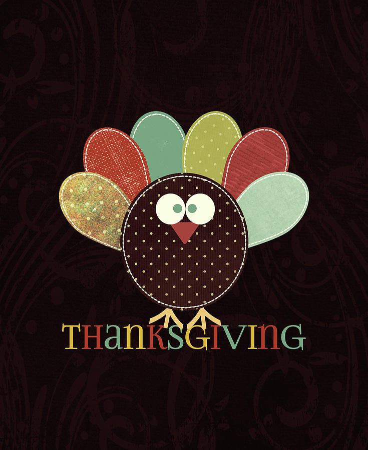Thanksgiving Silly Patchwork Turkey  Digital Art by Doreen Erhardt