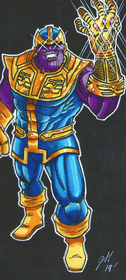 Thanos Drawing by Jason Heida - Fine Art America