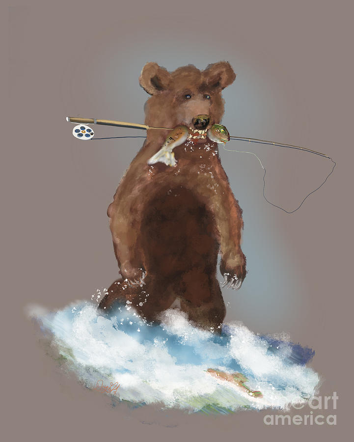 That Bear Took my Fly Rod Digital Art by Doug Gist