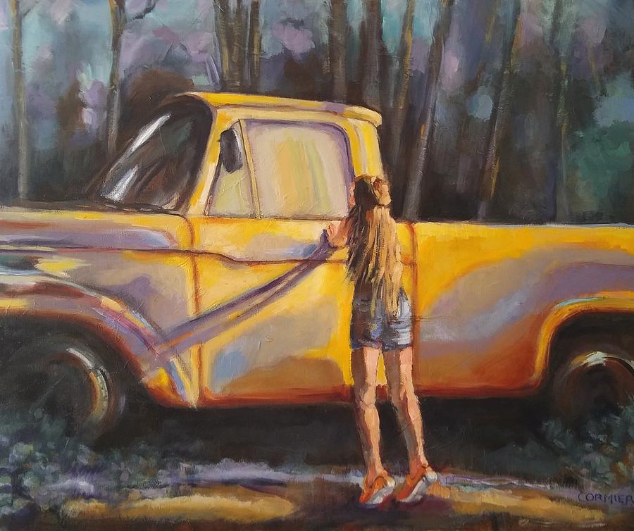 That Old Yellow Truck Painting by Jean Cormier