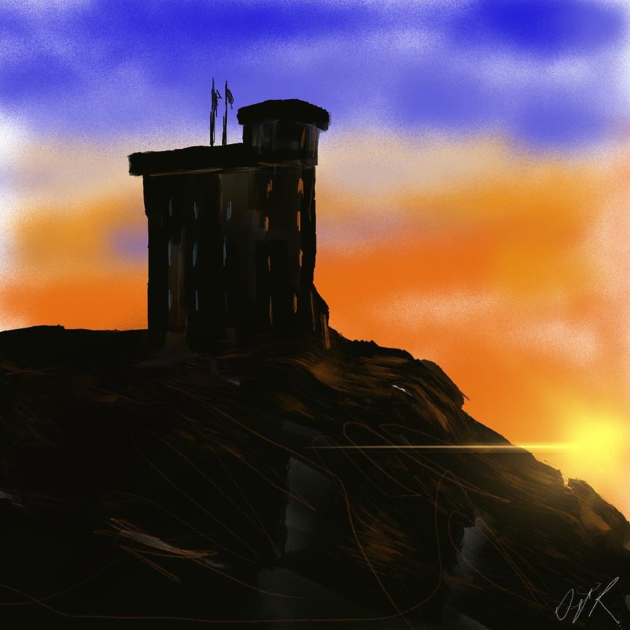 That Tower on the Hill Painting by Desmond Raymond