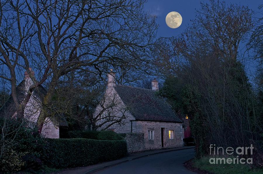 Stone Cottage in Moonlight Photograph by Martyn Arnold