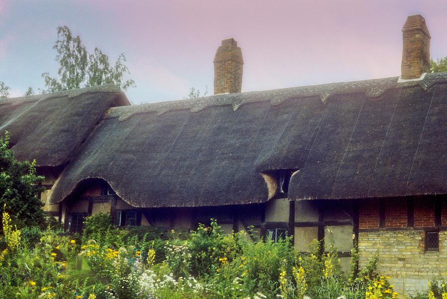 Thatched Roof Cottage and English Garden Photograph by Douglas Barnett