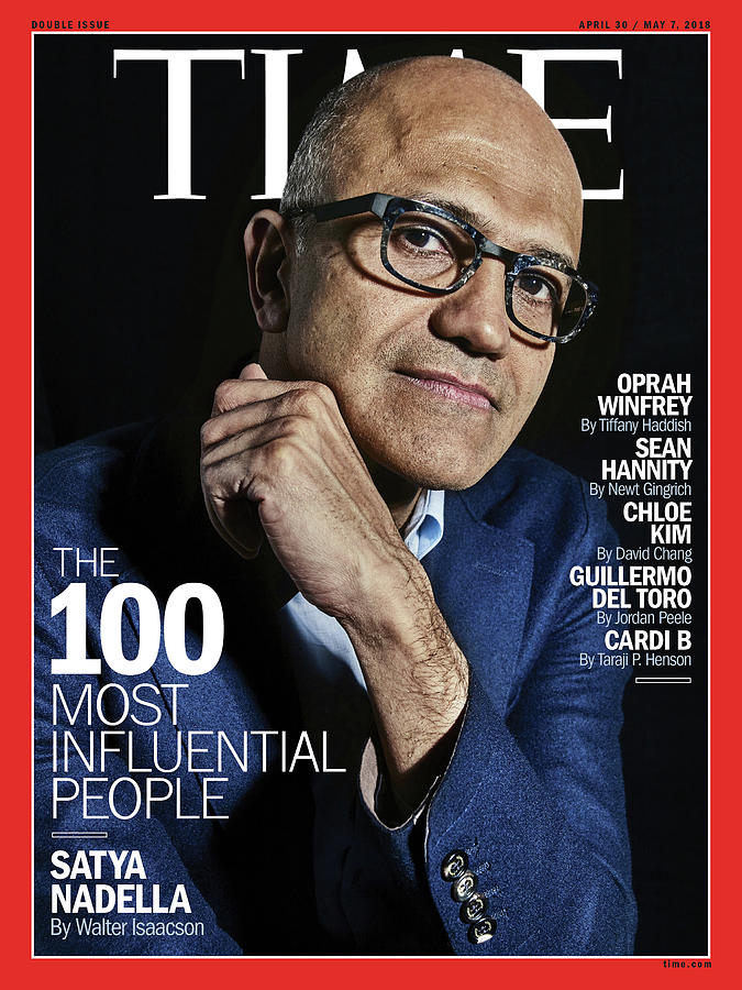 The 100 Most Influential People - Satya Nadella Photograph by Photograph by Peter Hapak for TIME