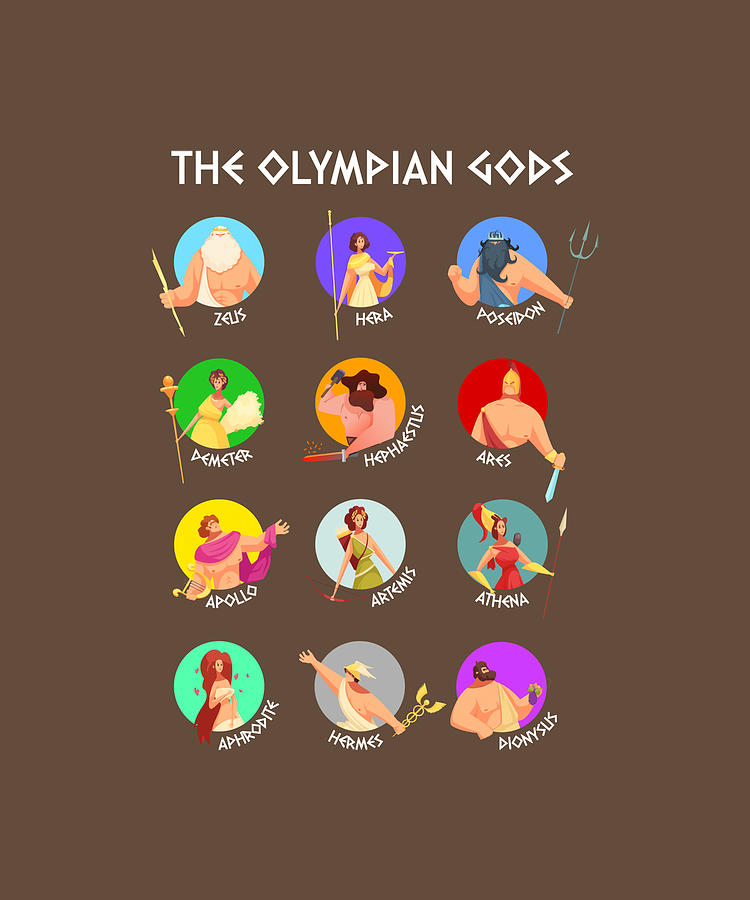 The 12 Olympian Gods of Greek summer girl Painting by Turner Nikki - Pixels