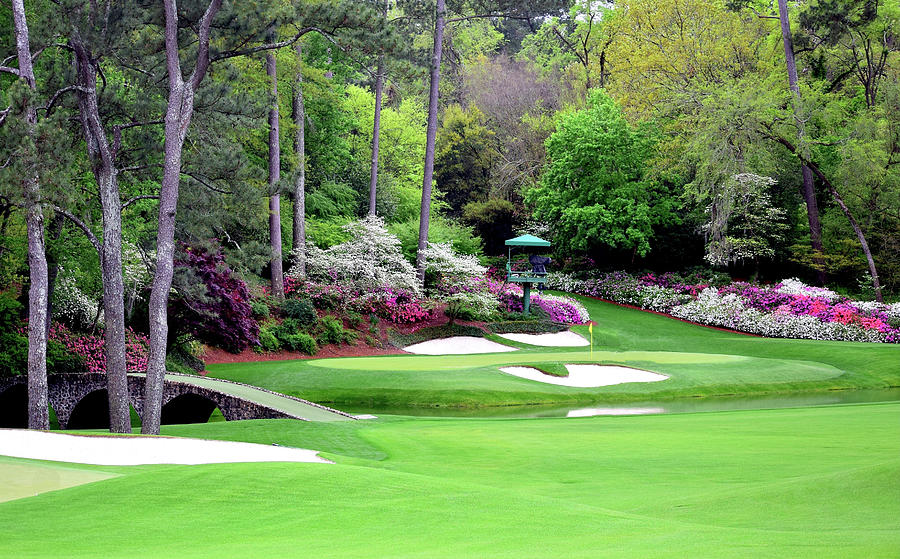 The 12th green at Augusta National Photograph by Lynn Hunt