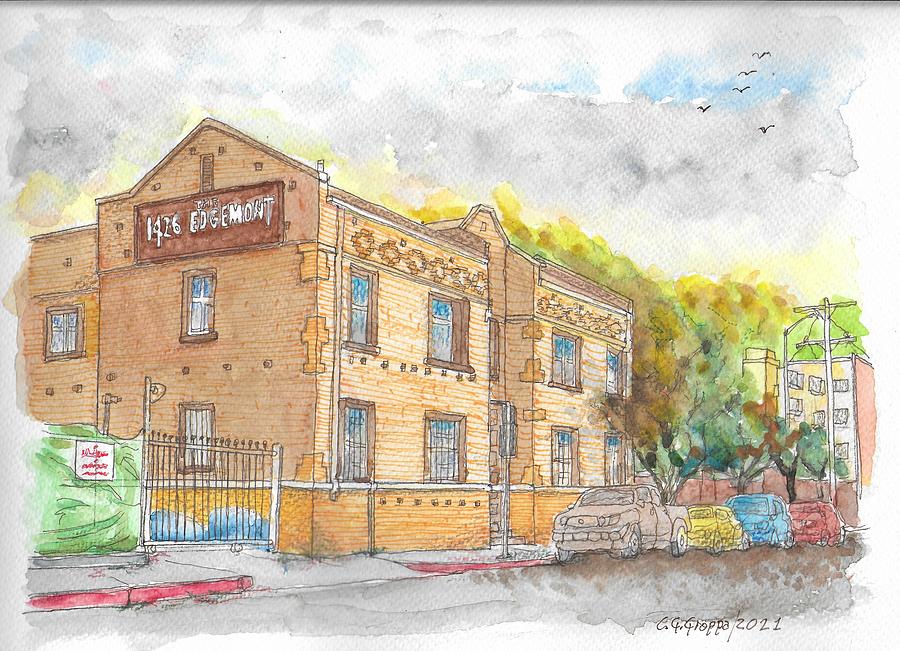 The 1426 Edgemont Building, Los Angeles, California Painting by Carlos G Groppa