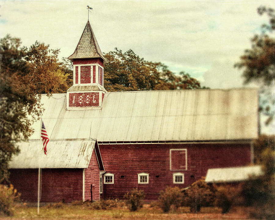 Vintage Photograph - The 1886 Barn by Lisa R