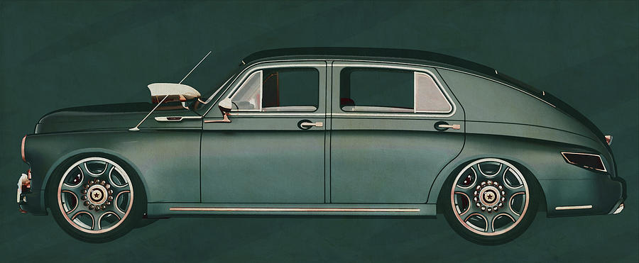 The 1946 GAZ M20V from Russia with its strange nostalgia Painting by Jan Keteleer