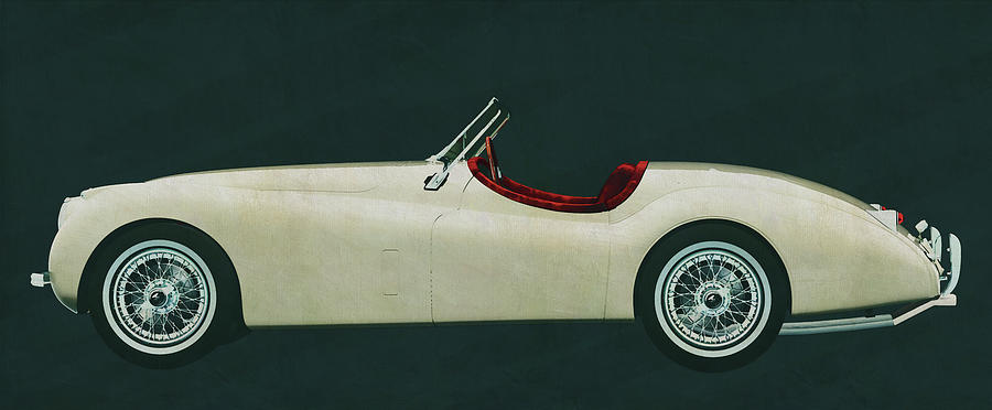 The 1954 Jaguar XK-120 British phlegm distilled in a classic con Painting by Jan Keteleer