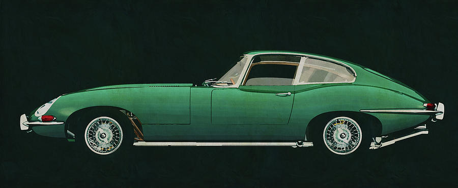 The 1960 Jaguar E Type is the most beautiful Jaguar ever built. Painting by Jan Keteleer