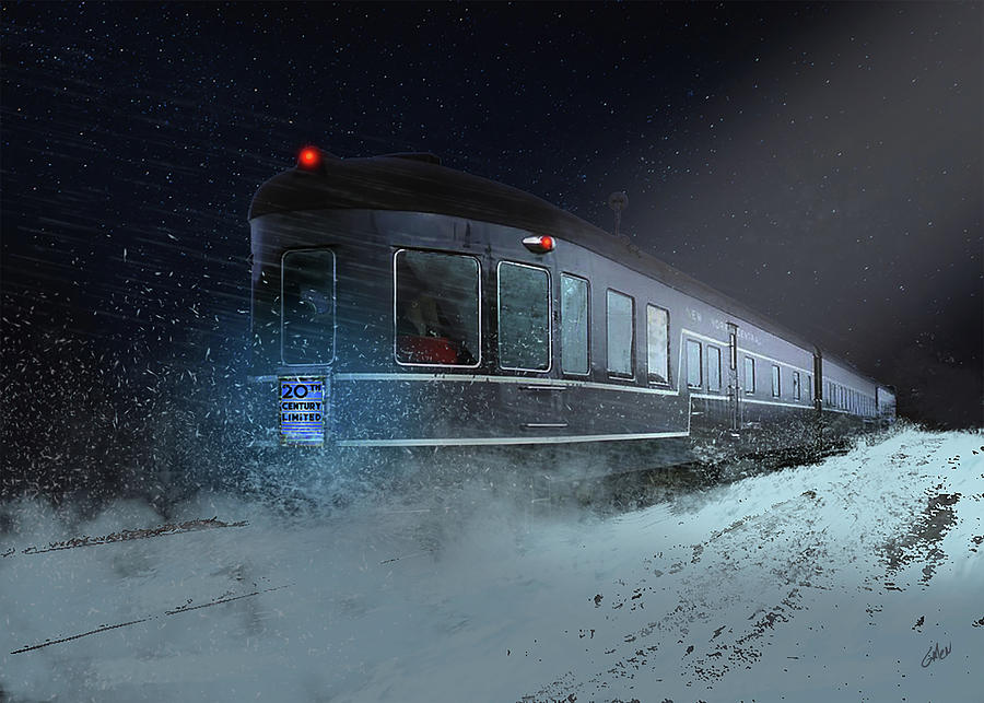 The 20th Century Limited - Winter Night Journey Digital Art