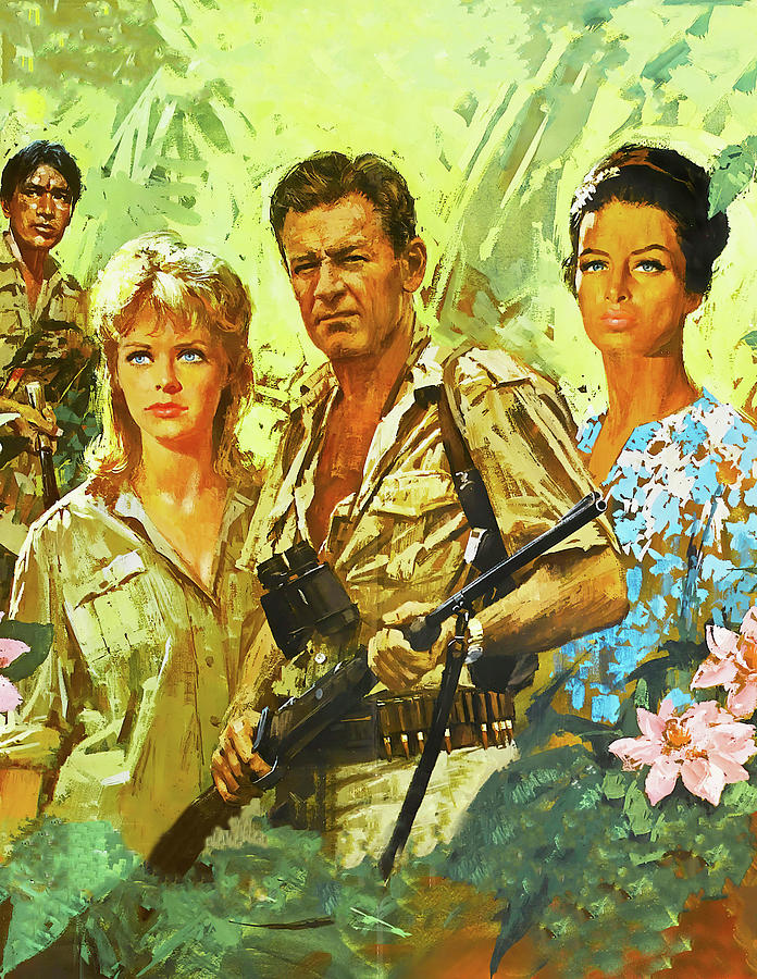The 7th Dawn 1964, movie poster base art Painting by Movie World Posters