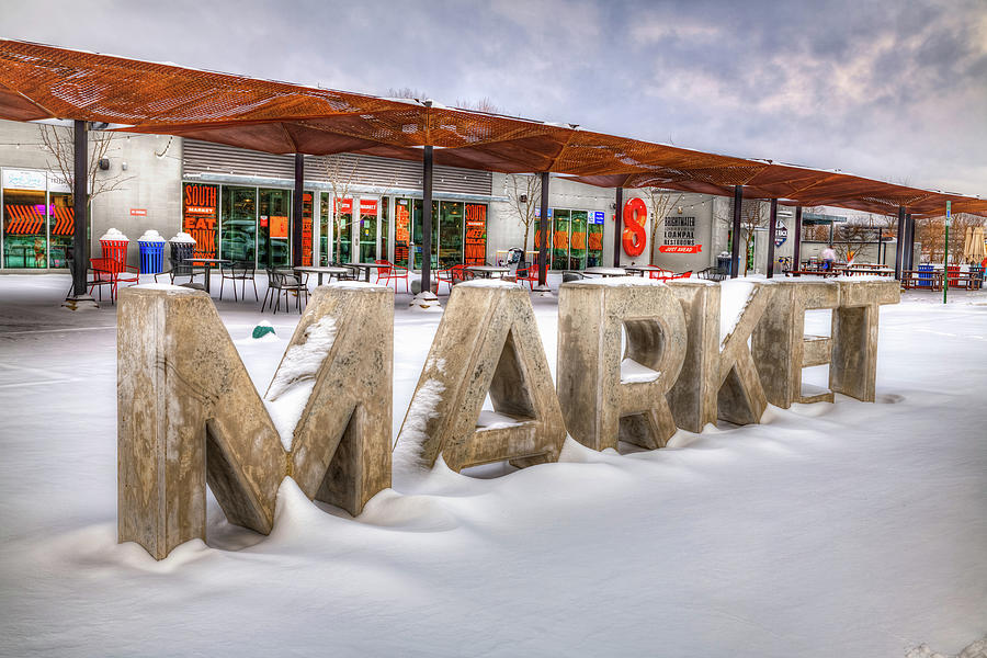 The 8th Street Market Covered In Winter Bentonville Arkansas