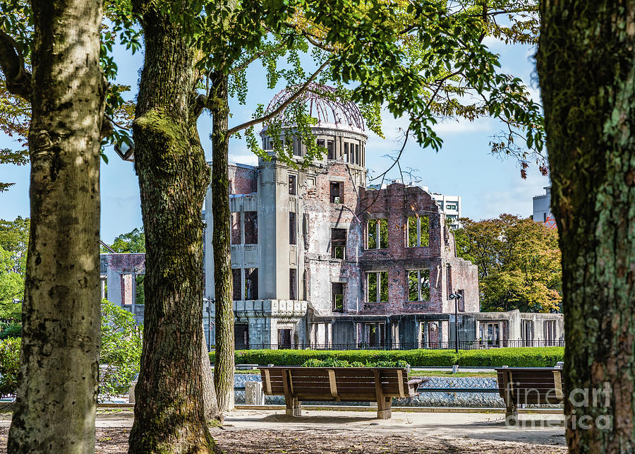 Architecture Photograph - The A-Bomb Dome in Hiroshima, view from the Peace Memorial Park by Lyl Dil Creations
