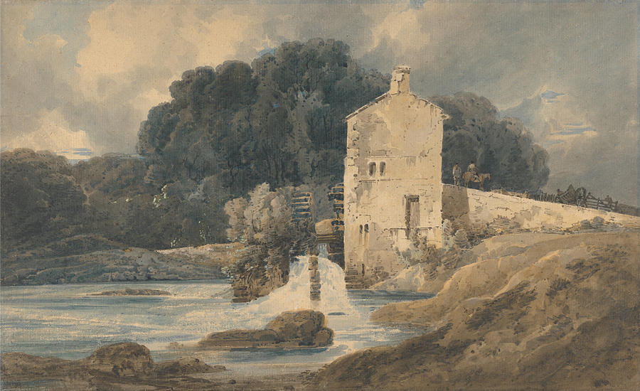 Thomas Girtin Painting - The Abbey Mill  Knaresborough  by Thomas Girtin