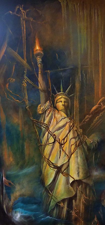 The abduction of Lady Liberty Painting by John Edwe