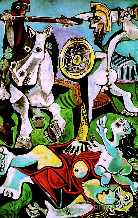 The Abduction of Sabines by Pablo Picasso 1963 Painting by Pablo Picasso