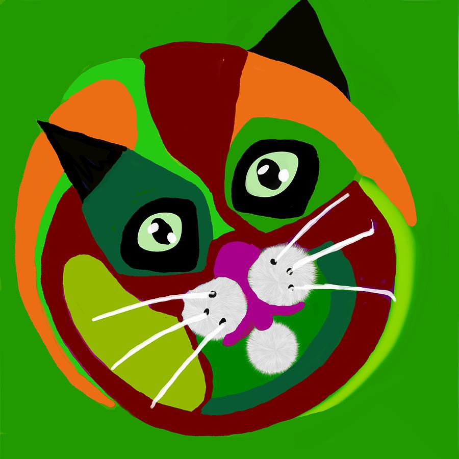 The abstract cat Digital Art by Elaine Rose Hayward