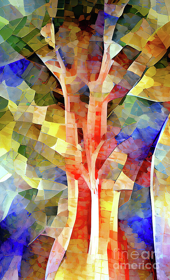 The Abstract Tree of Colours Digital Art by Elaine Manley