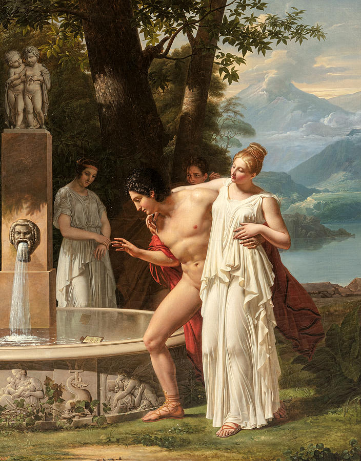 The Acadine Fountain Painting by Charles-Victoire-Frederic Moench