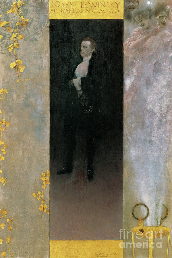 The actor Josef Lewinsky as Carlos in Clavigo by Goethe, 1895 Painting by Gustav Klimt