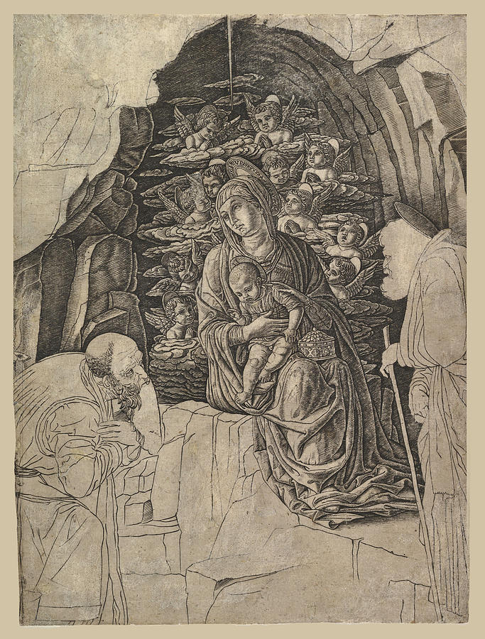 The Adoration of the Magi Drawing by After school of Andrea Mantegna