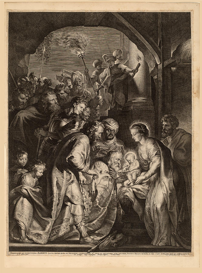The Adoration of the Magi Drawing by Lucas Vorsterman