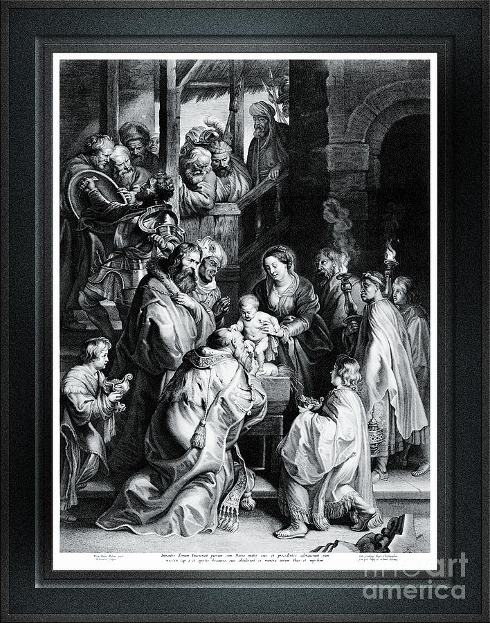 The Adoration of the Magi with Torches by Nicolaes Lauwers Remastered Xzendor7 Reproductions Painting by Xzendor7