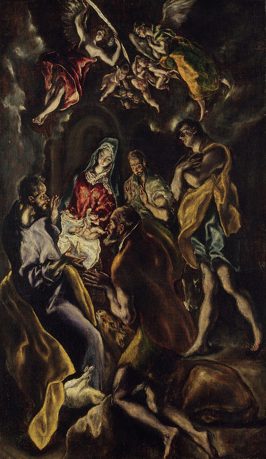 The Adoration of the Shepherds, 1612-1614 Painting by El Greco