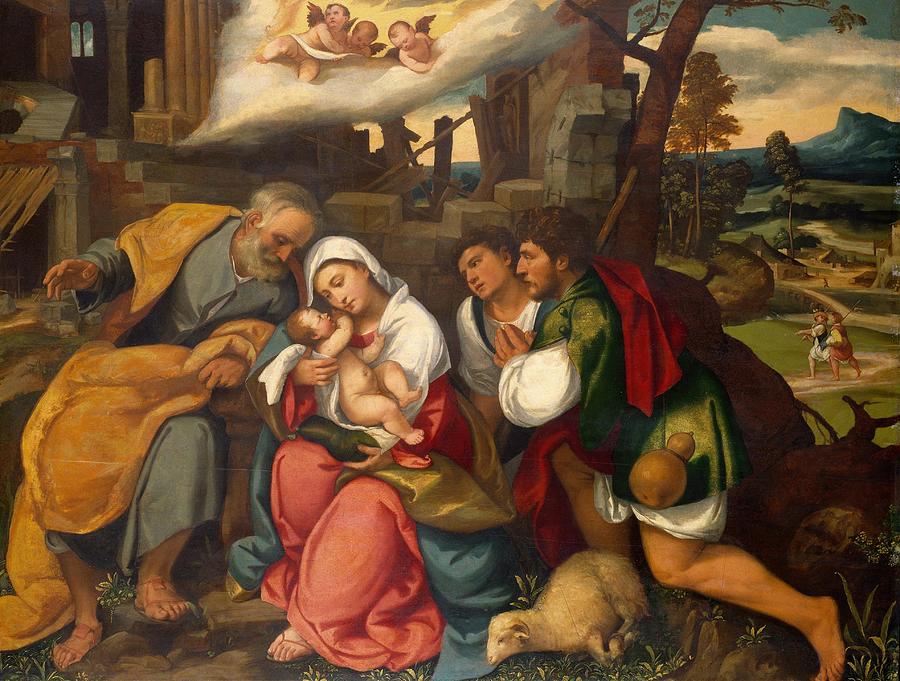The Adoration Of The Shepherds art Drawing by Bonifacio Veronese ...