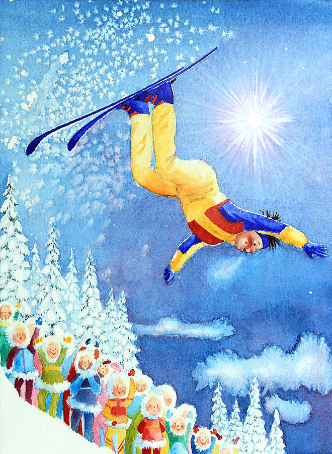 The Aerial Skier 18 Painting by Hanne Lore Koehler