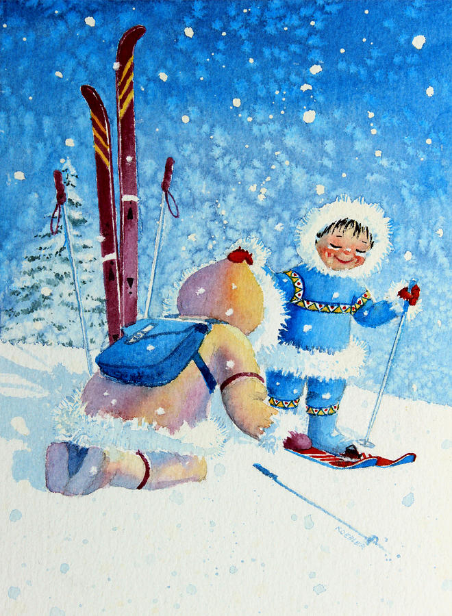 The Aerial Skier - 5 Painting by Hanne Lore Koehler
