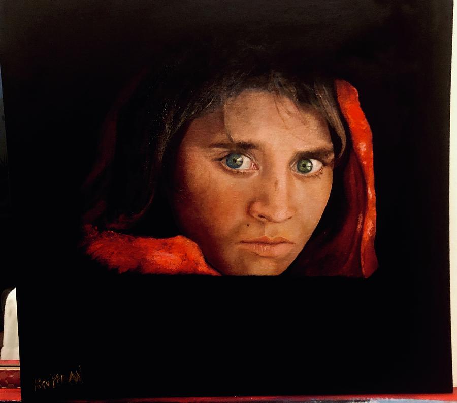 national geographic afghan girl painting