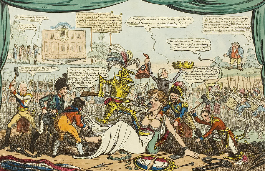 The Afterpiece to the Tragedy of Waterloo Drawing by George Cruikshank
